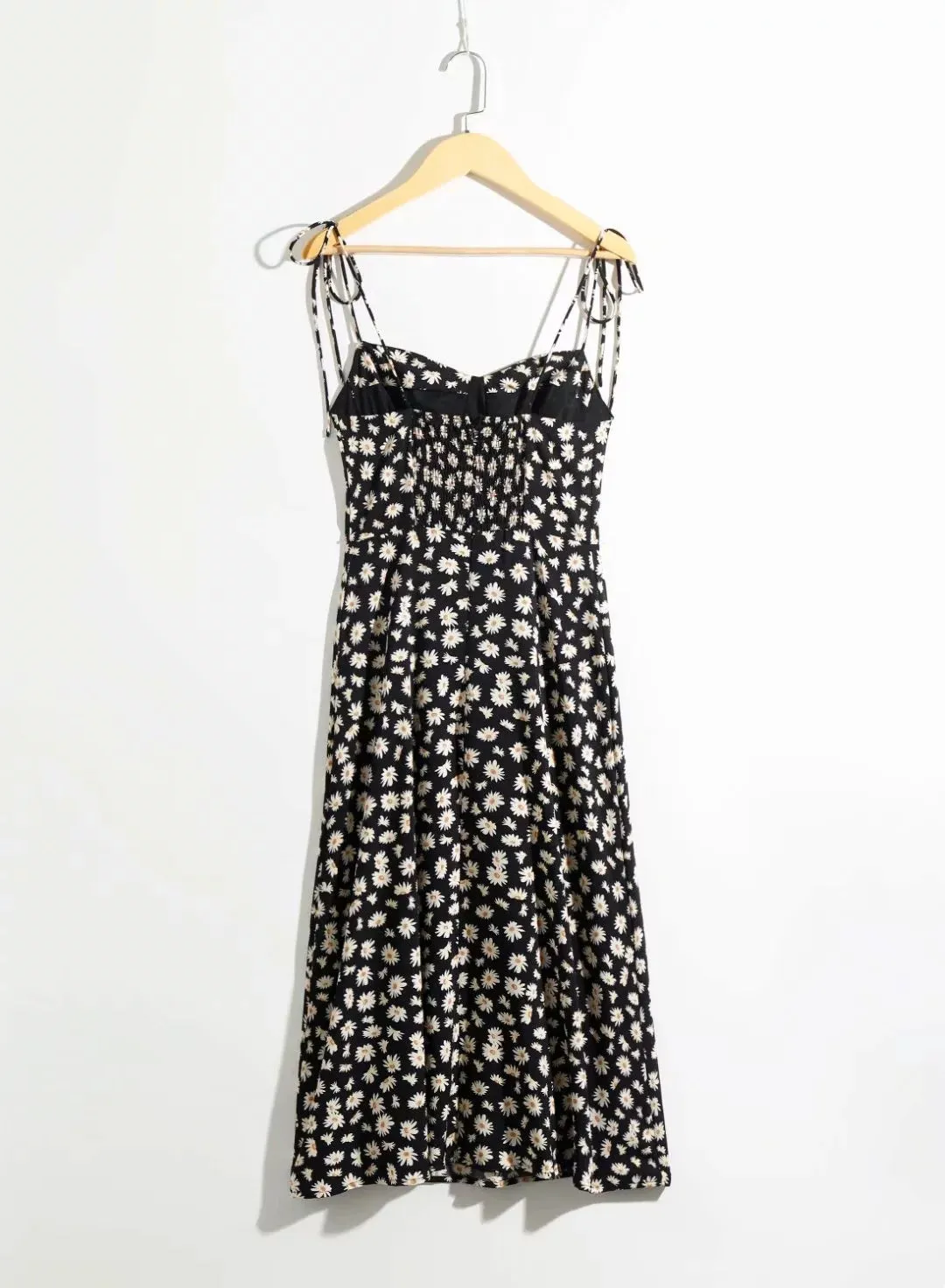 Vintage Floral Printed Suspenders Daisy Midi Dresses