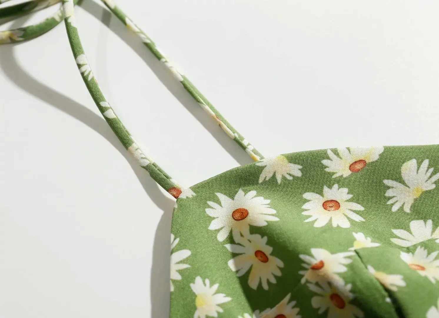 Vintage Floral Printed Suspenders Daisy Midi Dresses