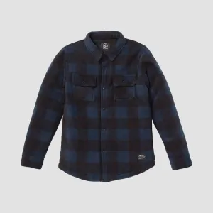 Volcom Caden Plaid Longsleeve Shirt Black - Kids