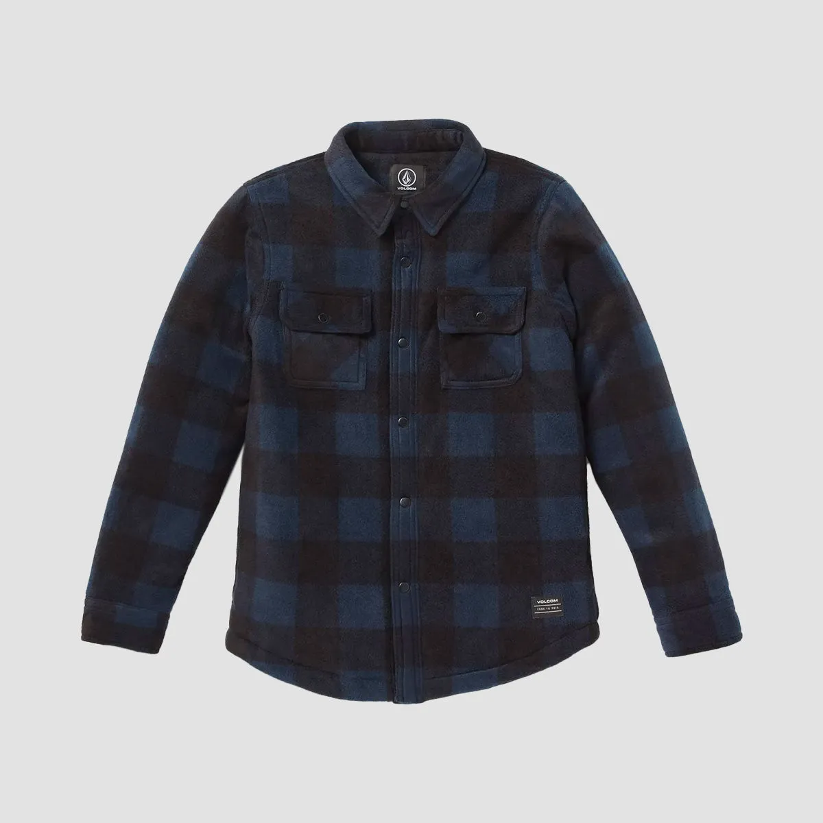Volcom Caden Plaid Longsleeve Shirt Black - Kids