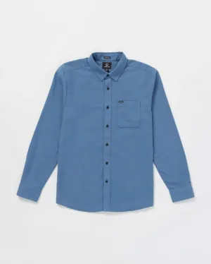 Volcom Caden Solid Long Sleeve Button - Blueberry