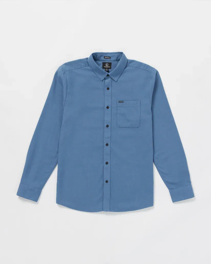 Volcom Caden Solid Long Sleeve Button - Blueberry