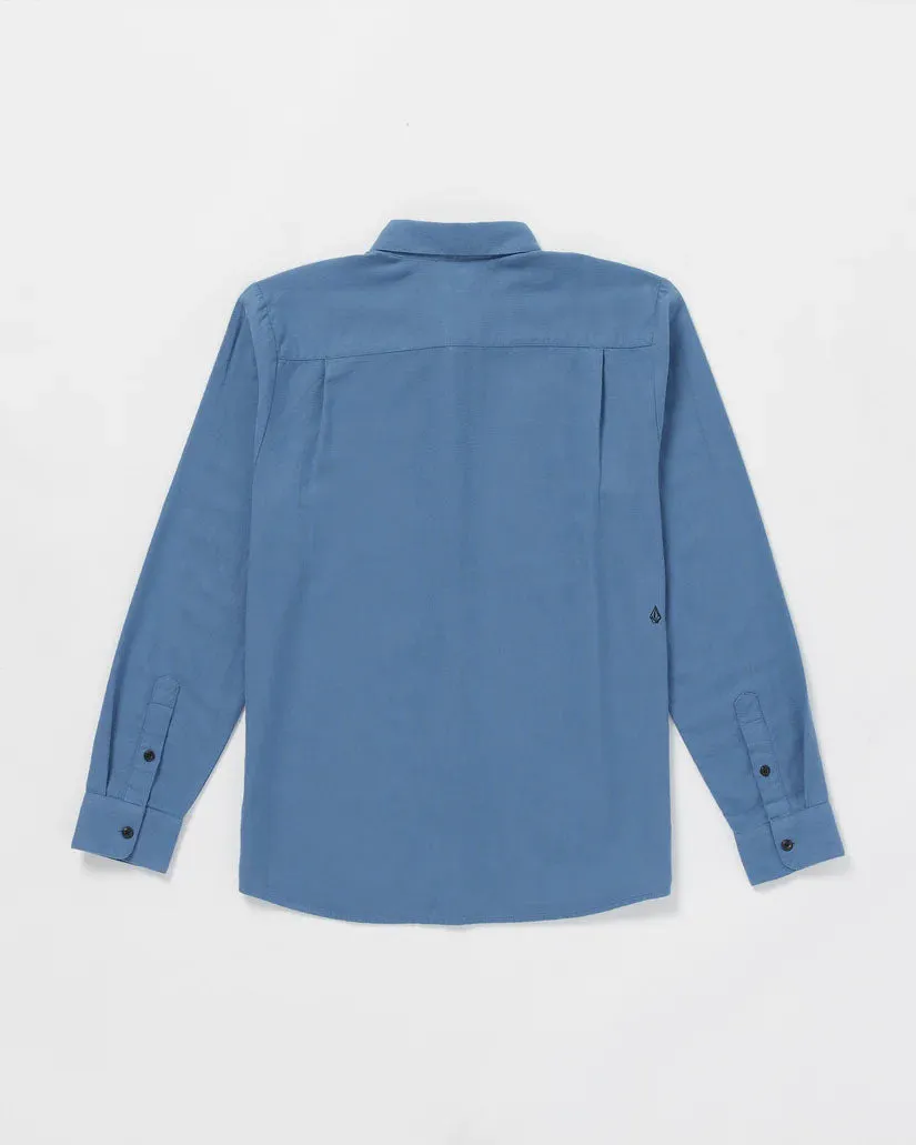 Volcom Caden Solid Long Sleeve Button - Blueberry