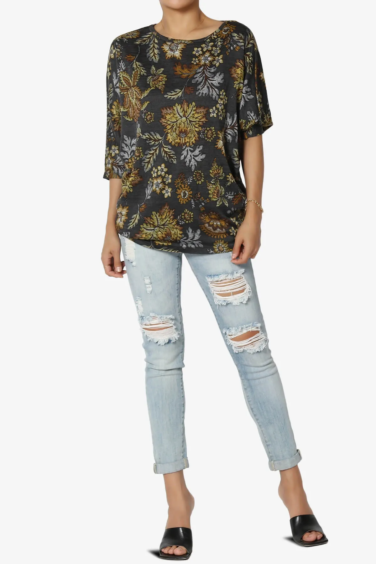 Wanda Printed Dolman Sleeve Top