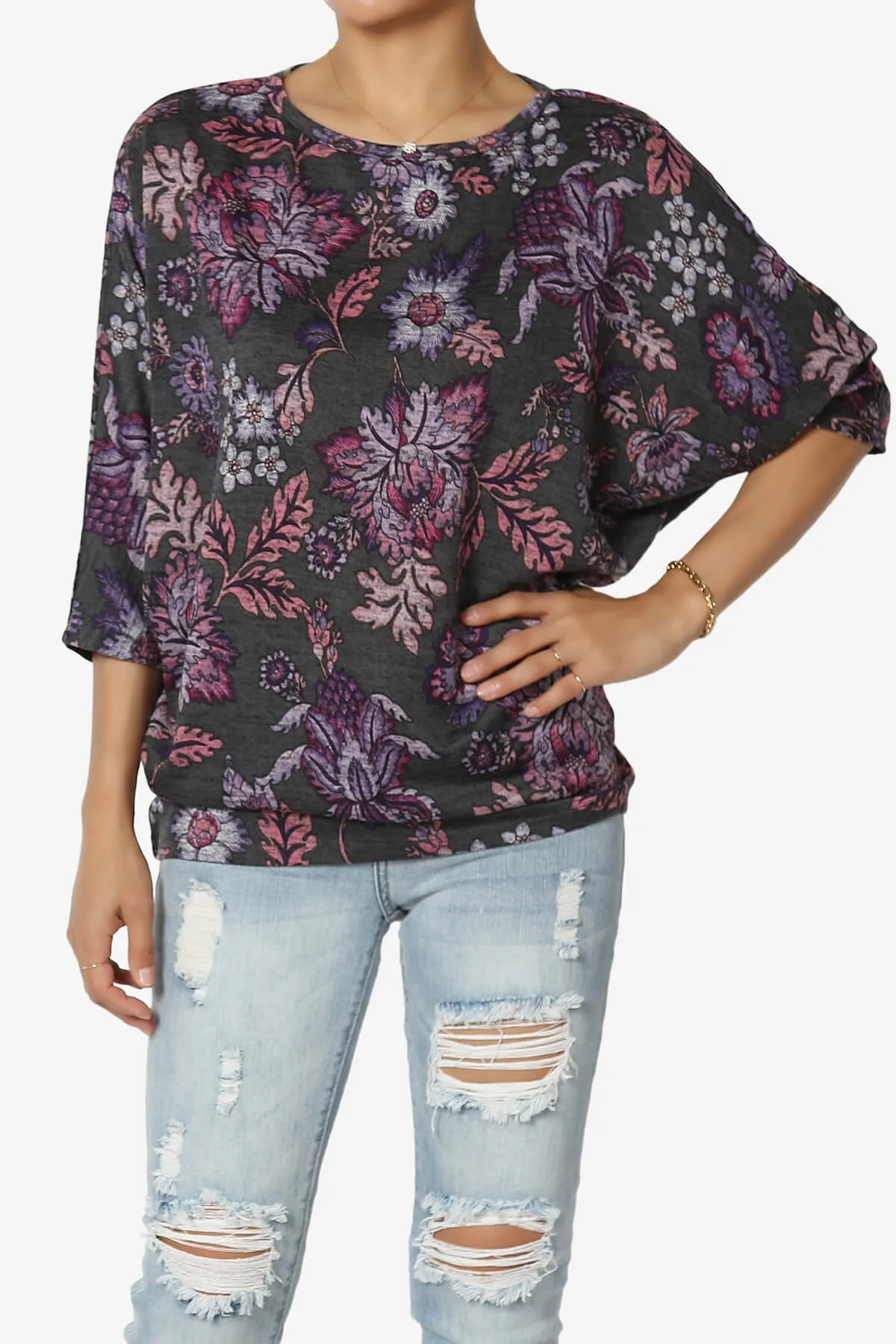 Wanda Printed Dolman Sleeve Top