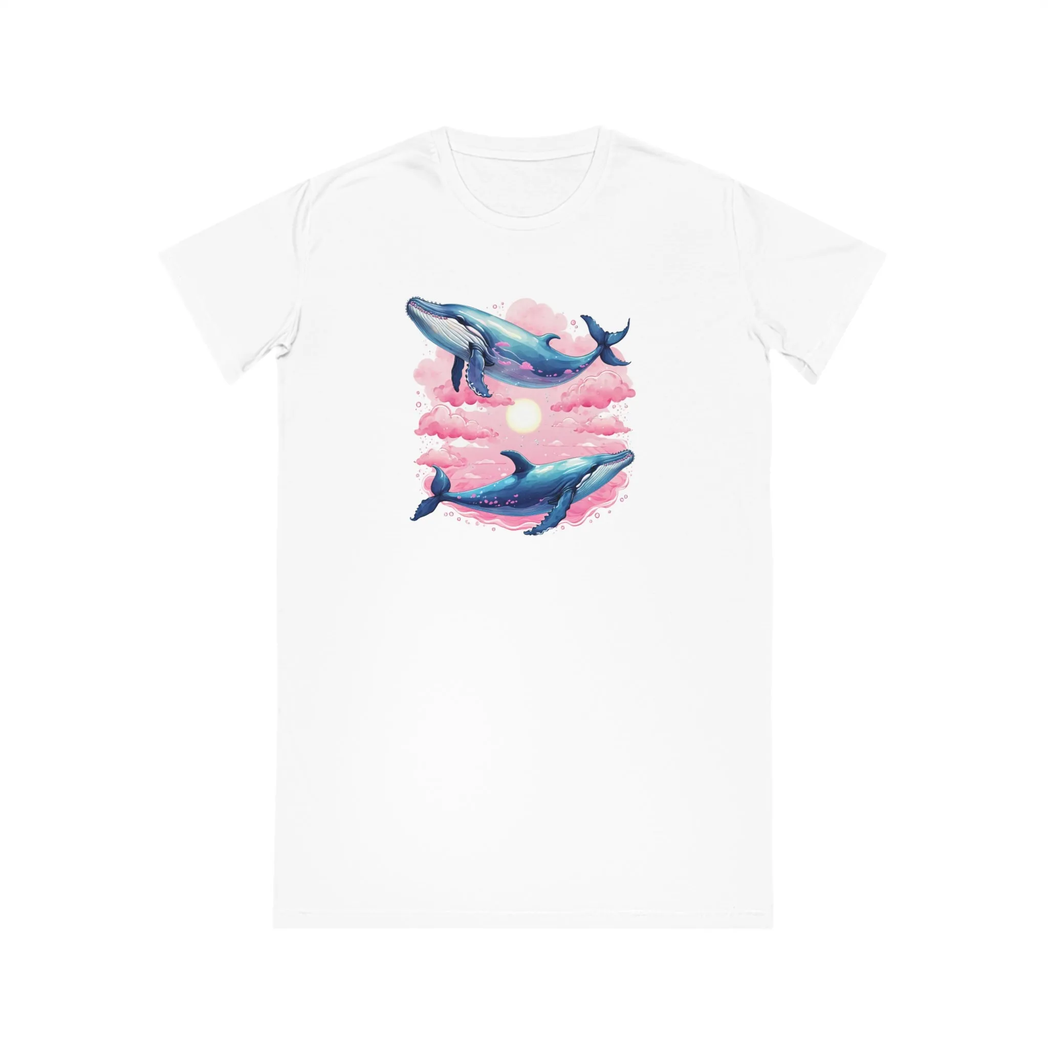 Whale Couple Organic Cotton T-Shirt Dress