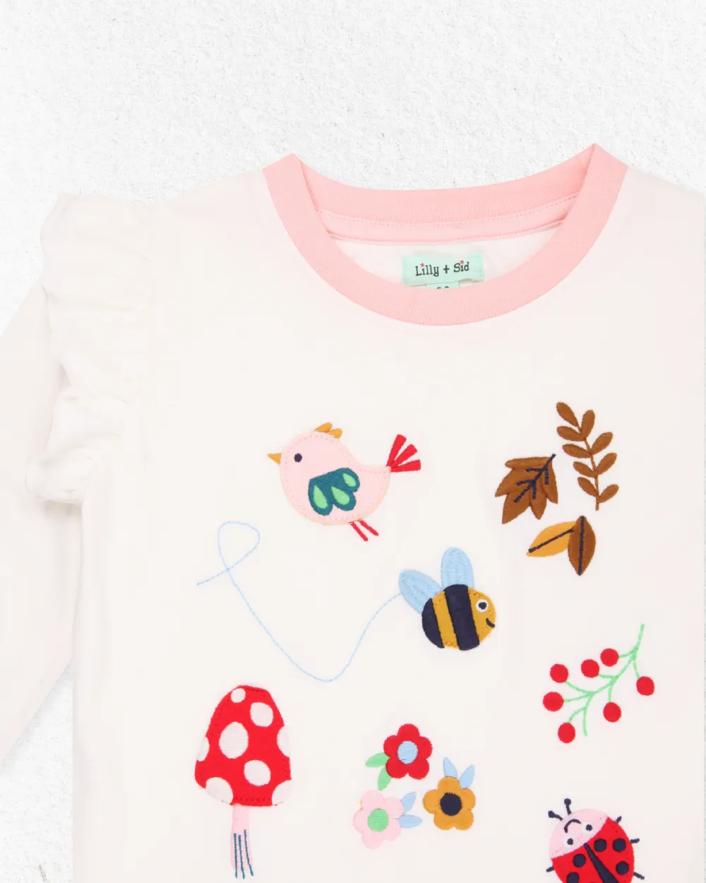 White Woodland Animal Applique Top