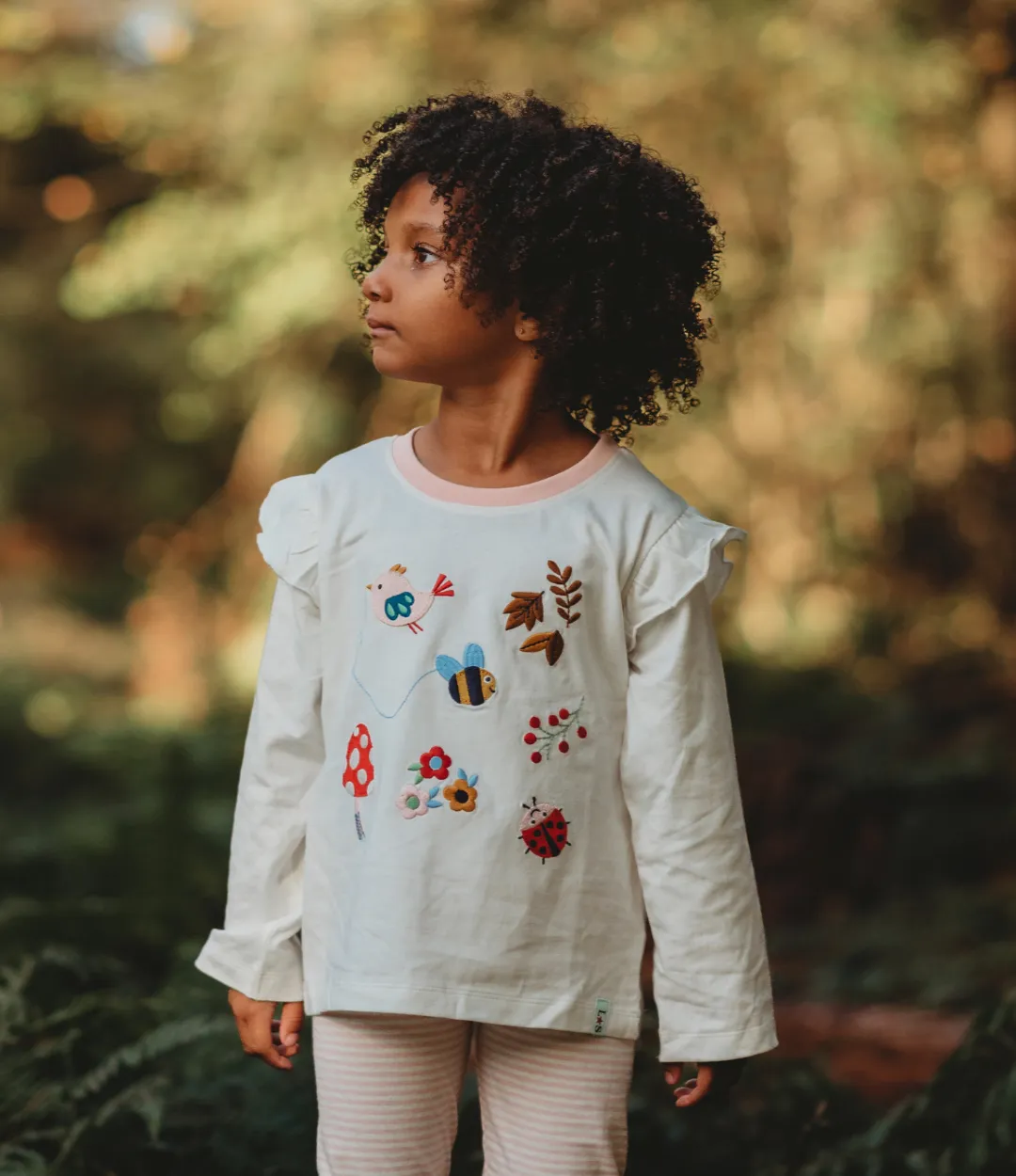White Woodland Animal Applique Top