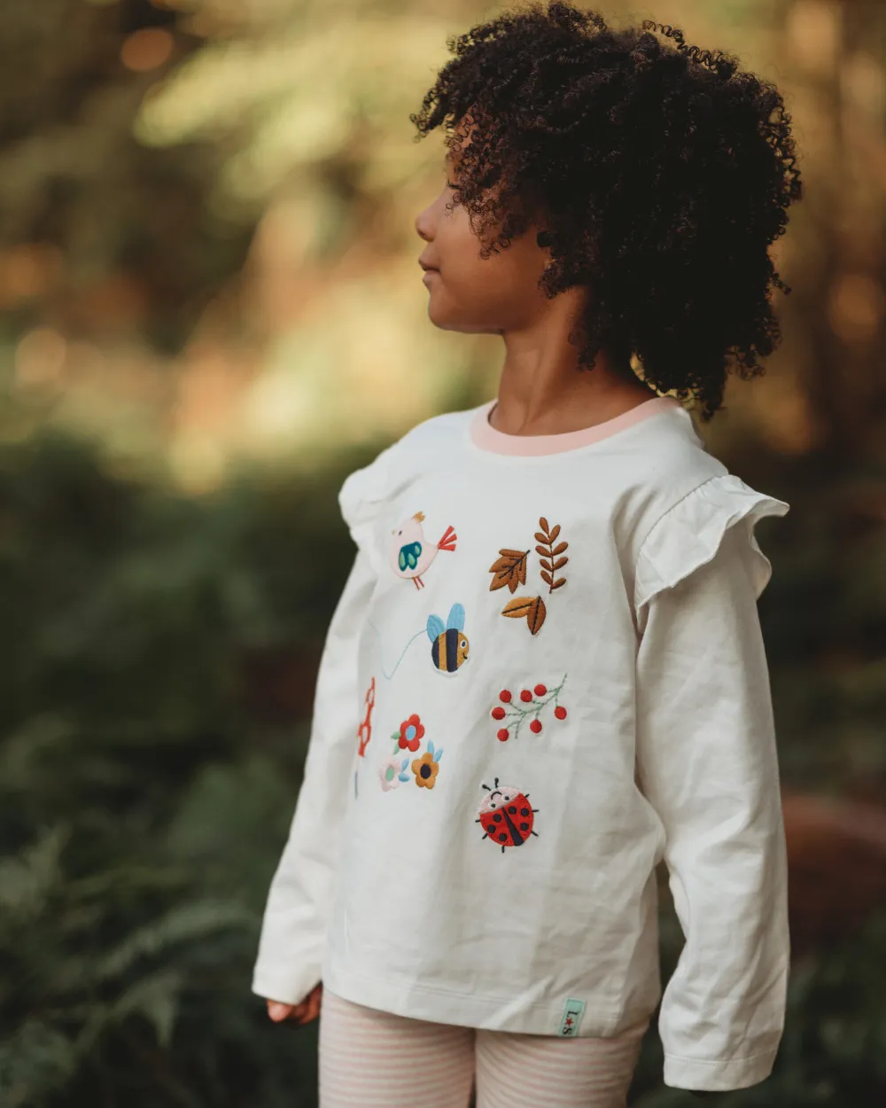 White Woodland Animal Applique Top