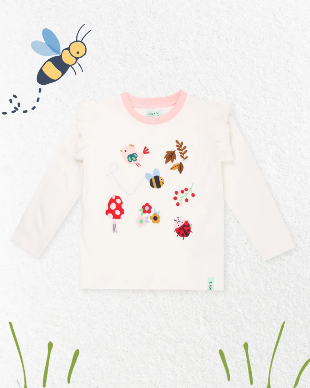 White Woodland Animal Applique Top