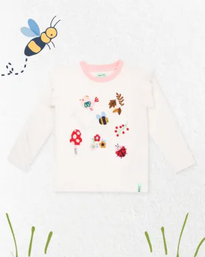 White Woodland Animal Applique Top