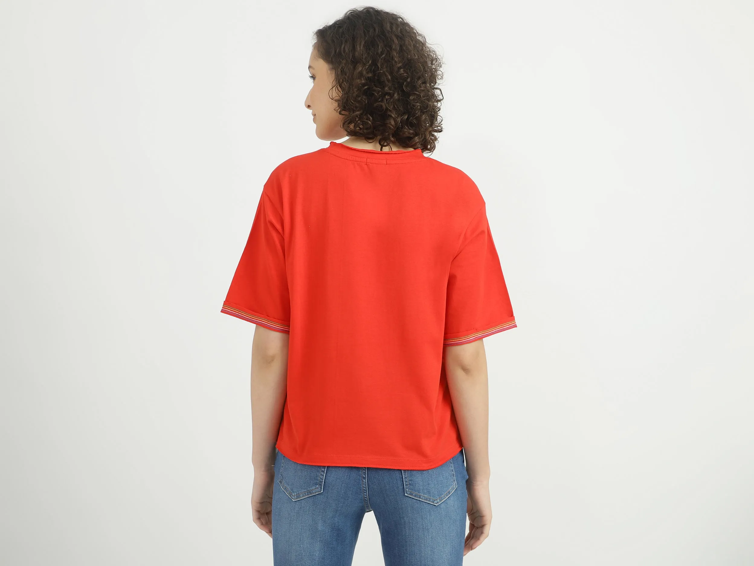 Women Printed Round Neck T-shirt