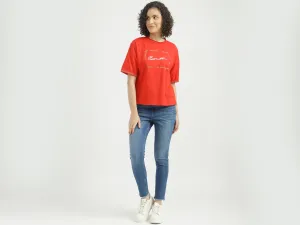 Women Printed Round Neck T-shirt