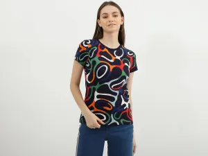 Women Printed Round Neck T-Shirt
