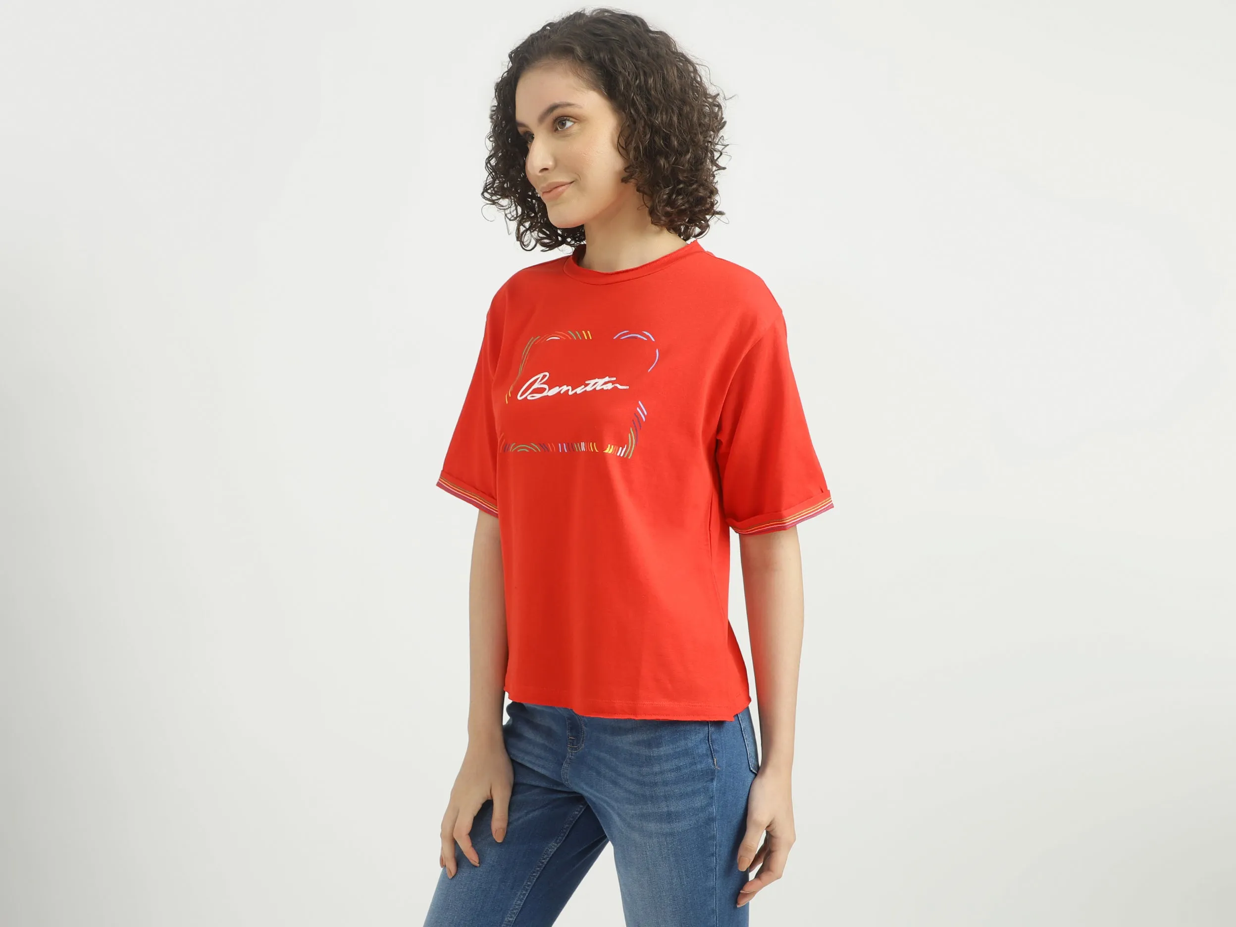 Women Printed Round Neck T-shirt