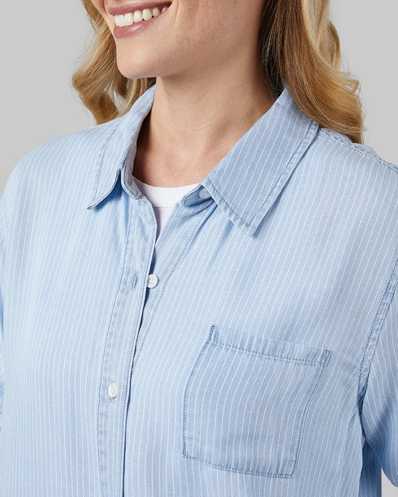 WOMEN'S CHAMBRAY LONG SLEEVE BUTTON-UP