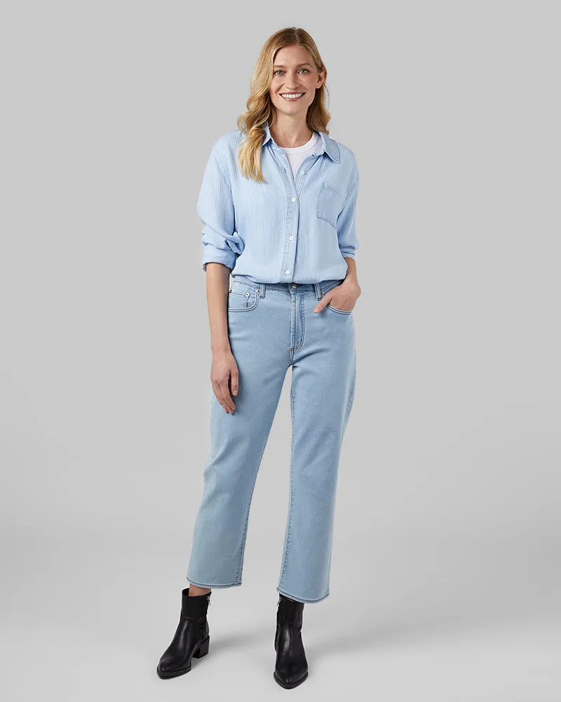 WOMEN'S CHAMBRAY LONG SLEEVE BUTTON-UP