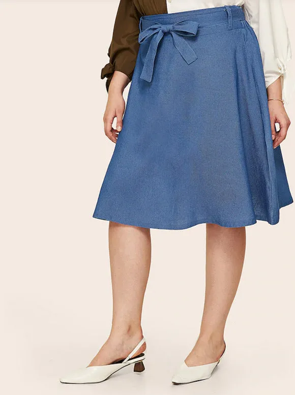 Women's Plus Size Denim Skirt
