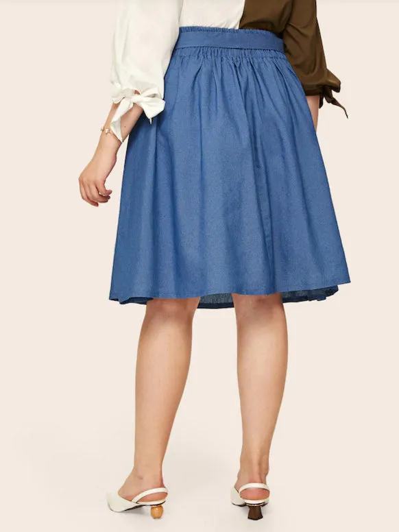 Women's Plus Size Denim Skirt