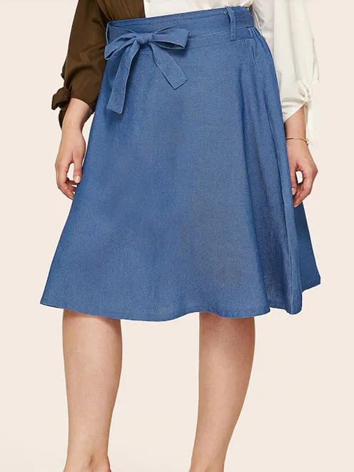Women's Plus Size Denim Skirt