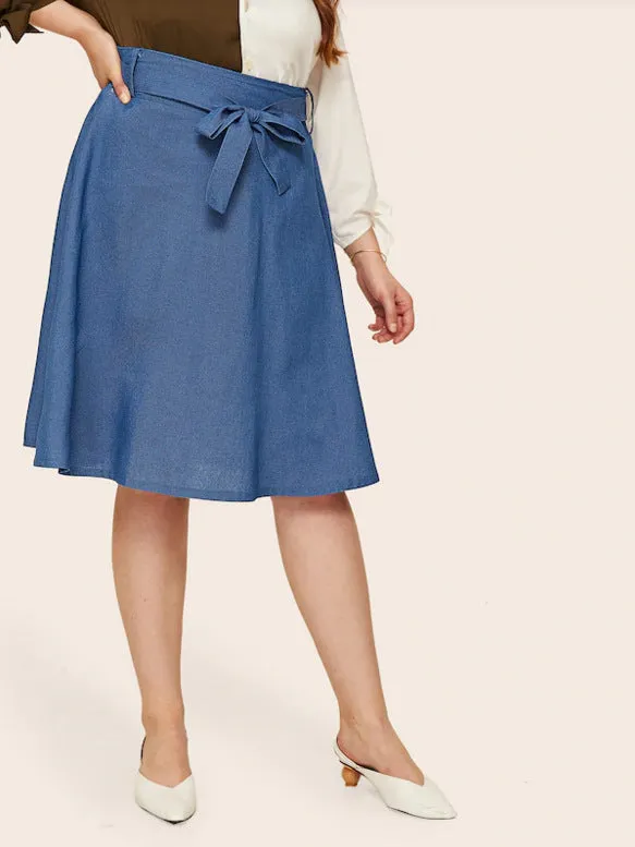 Women's Plus Size Denim Skirt