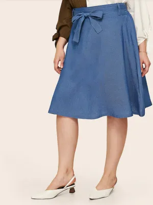 Women's Plus Size Denim Skirt