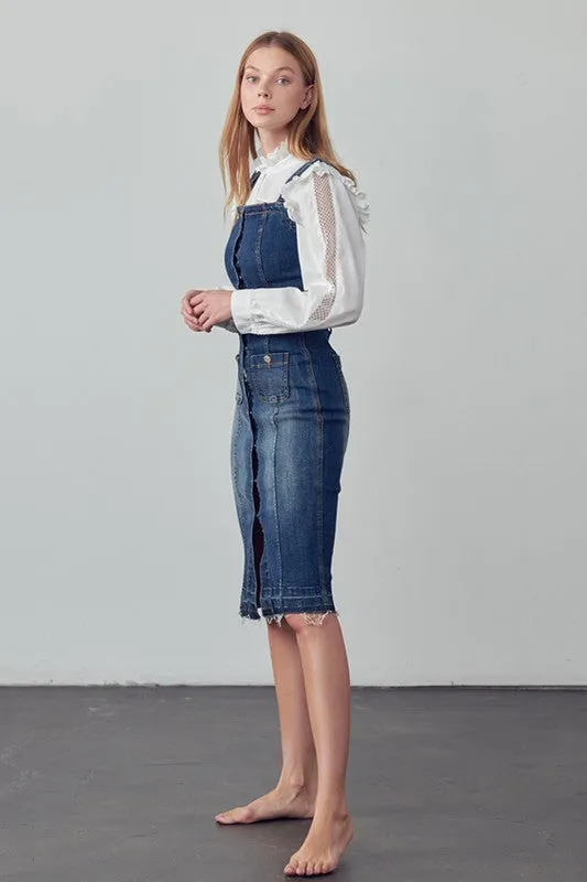 Women's Suspenders Denim Skirt