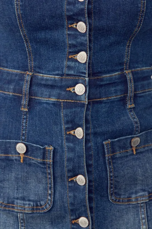 Women's Suspenders Denim Skirt