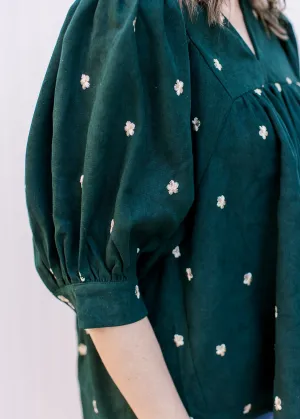 XZ Embroidered Emerald Top