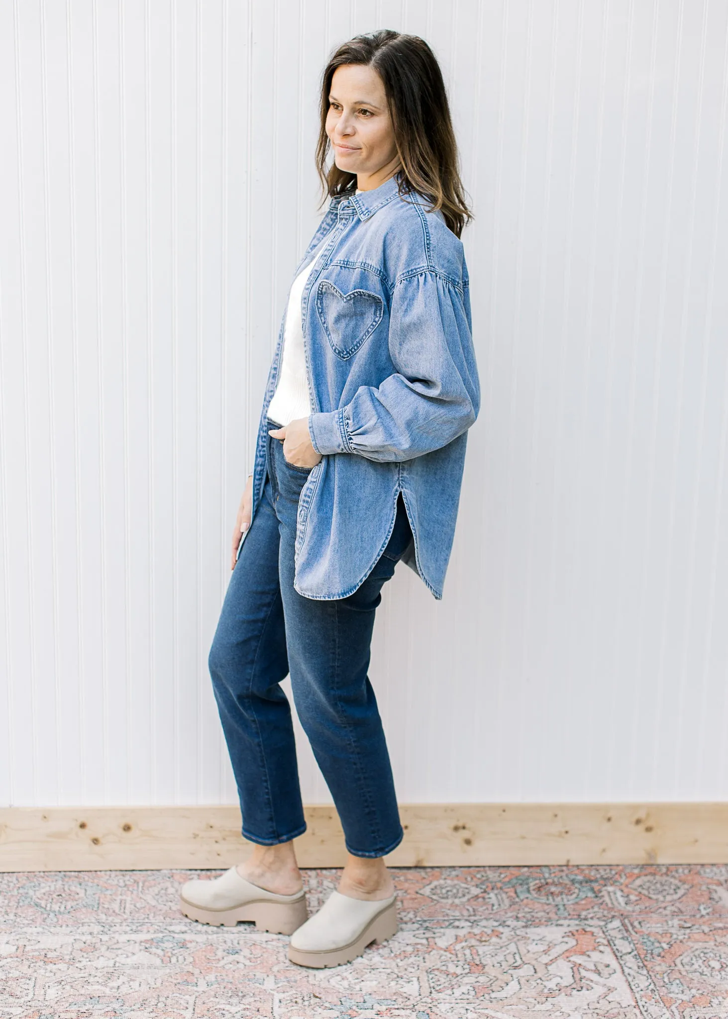 XZ  Hearts out Chambray Button Down
