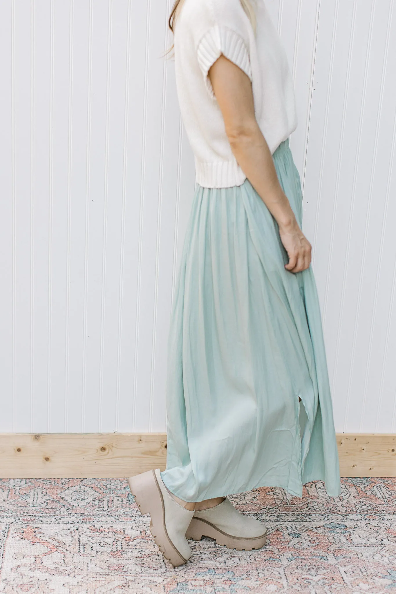 XZ Sweetly Sage Midi Skirt