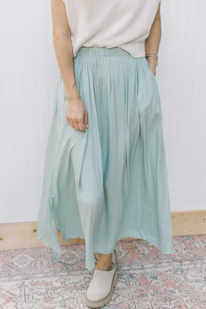 XZ Sweetly Sage Midi Skirt