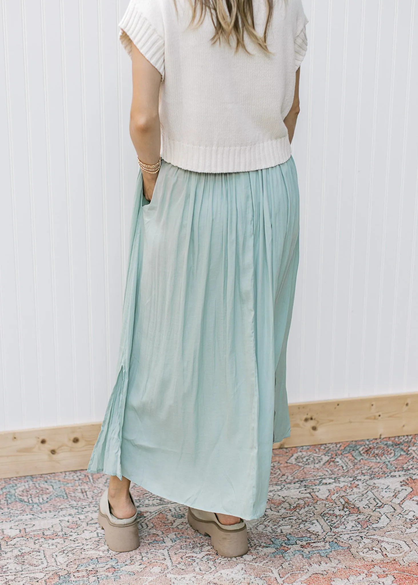 XZ Sweetly Sage Midi Skirt