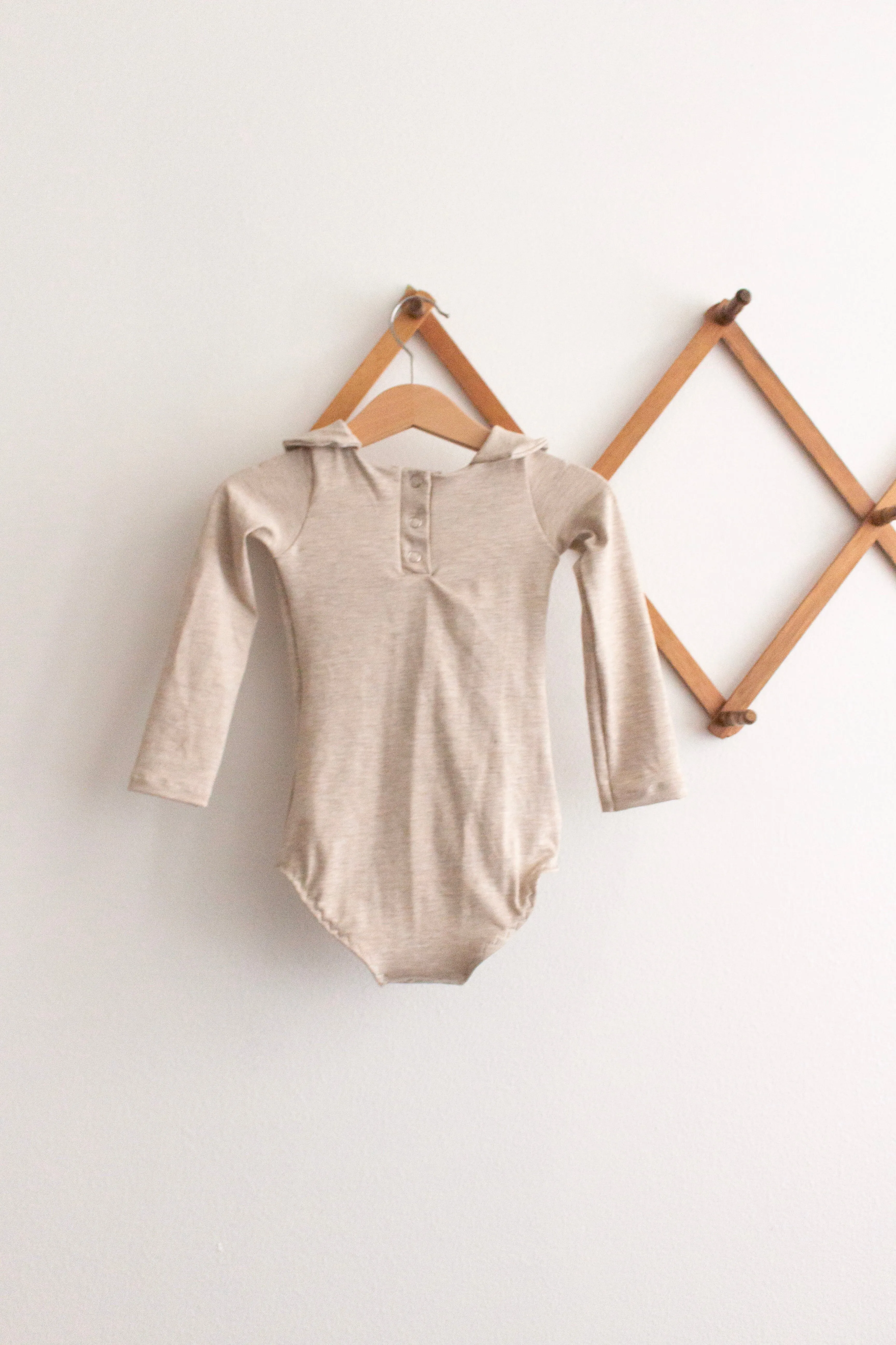Yellow Floral Hand Embroidered Peter Pan Collar Leo/Bodysuit