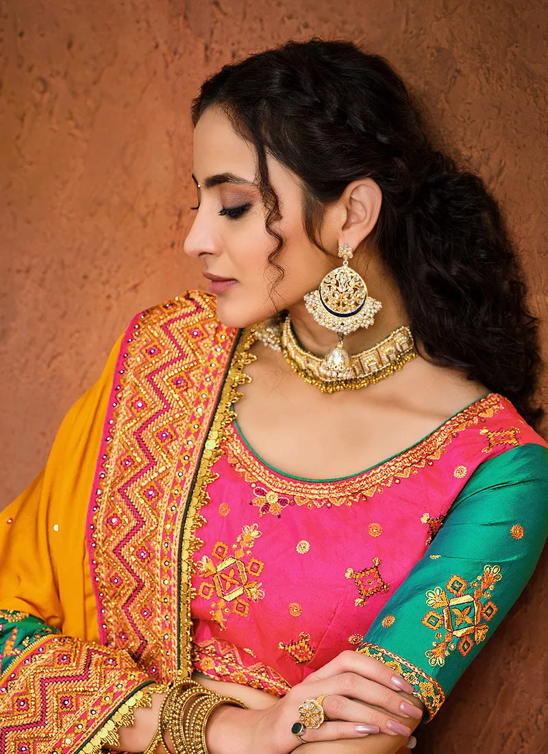 Yellow Multi Embroidered Designer Saree