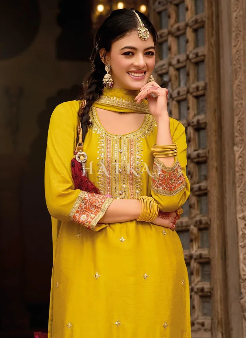 Yellow Multi Embroidery Salwar Kameez